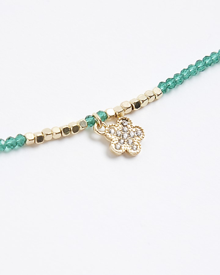 Green May Birthstone Beaded Necklace
