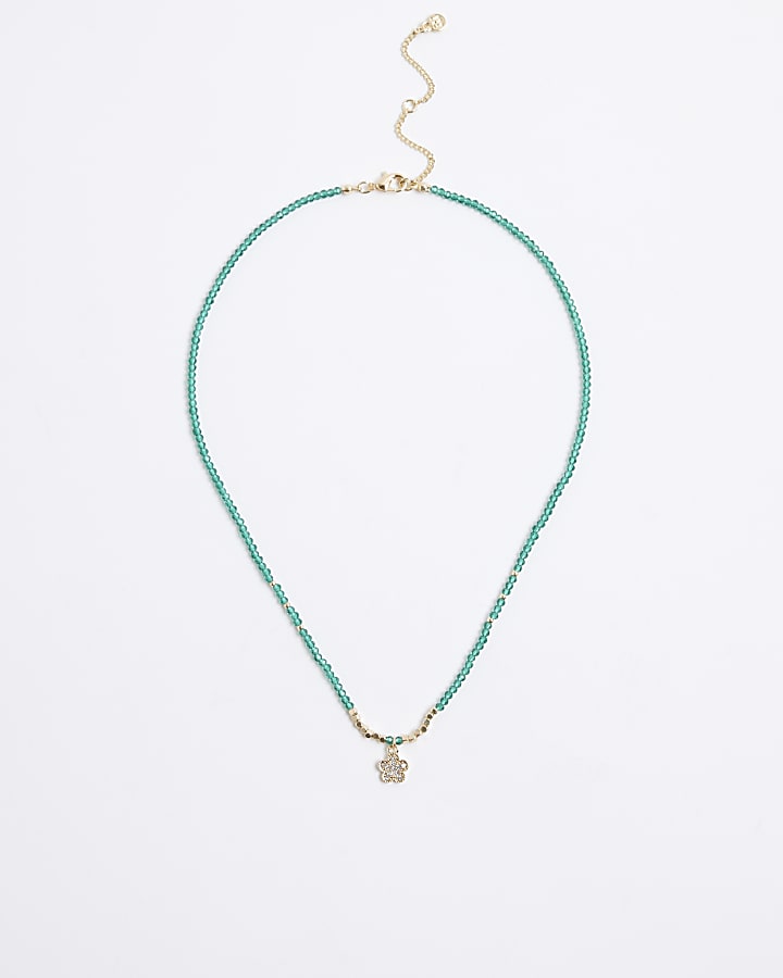 Green May Birthstone Beaded Necklace