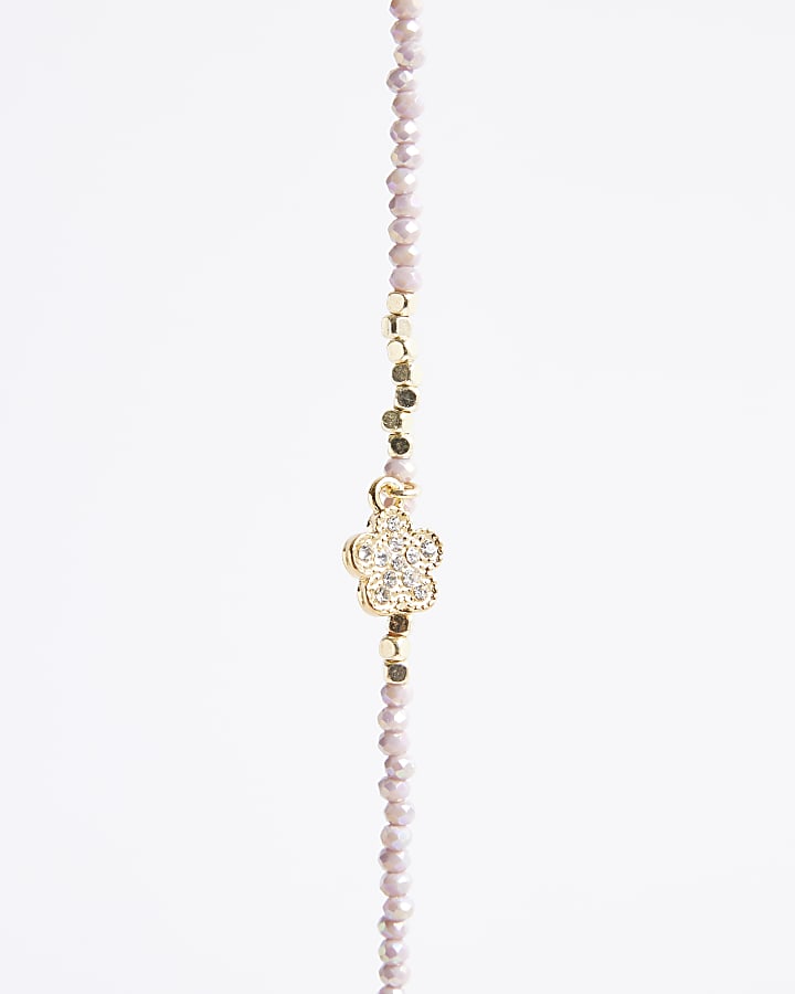 Purple February Birthstone Beaded Necklace