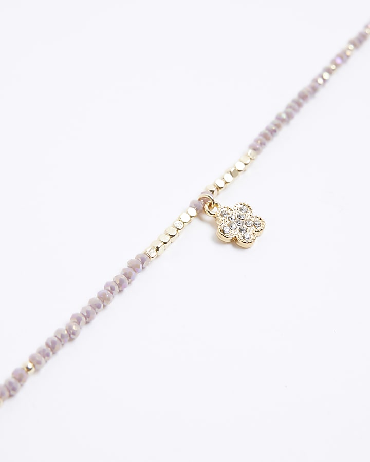 Purple February Birthstone Beaded Necklace