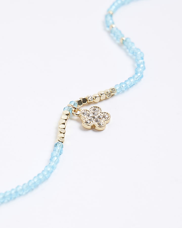 Blue December Birthstone Beaded Necklace