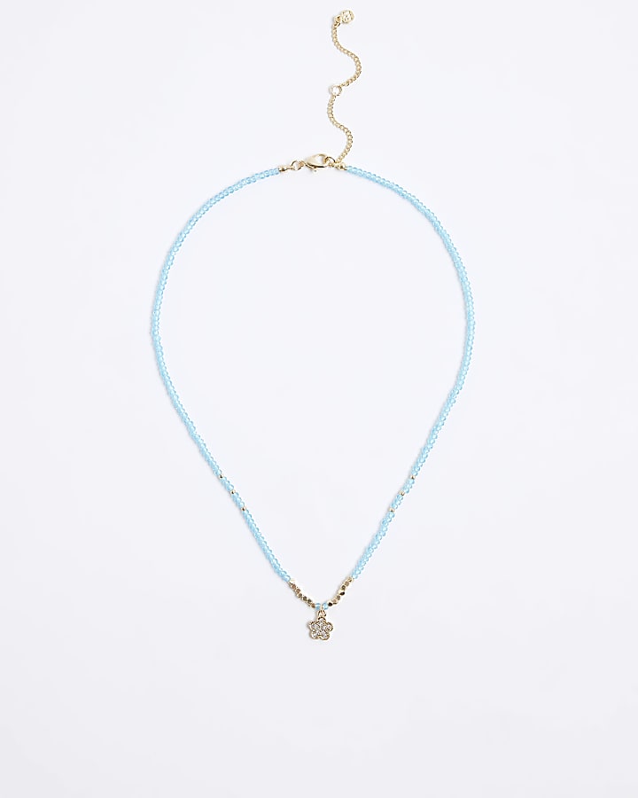 Blue December Birthstone Beaded Necklace