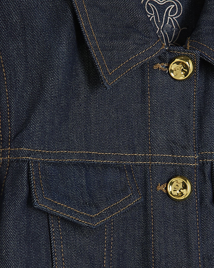 Denim Long Sleeve Belted Peplum Jacket
