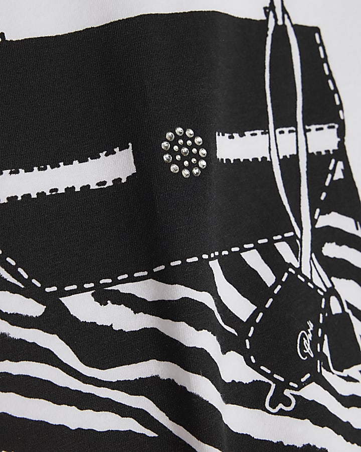 White Zebra Bag Print T-Shirt