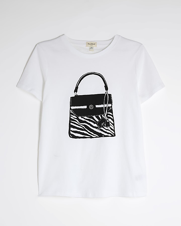 White Zebra Bag Print T-Shirt