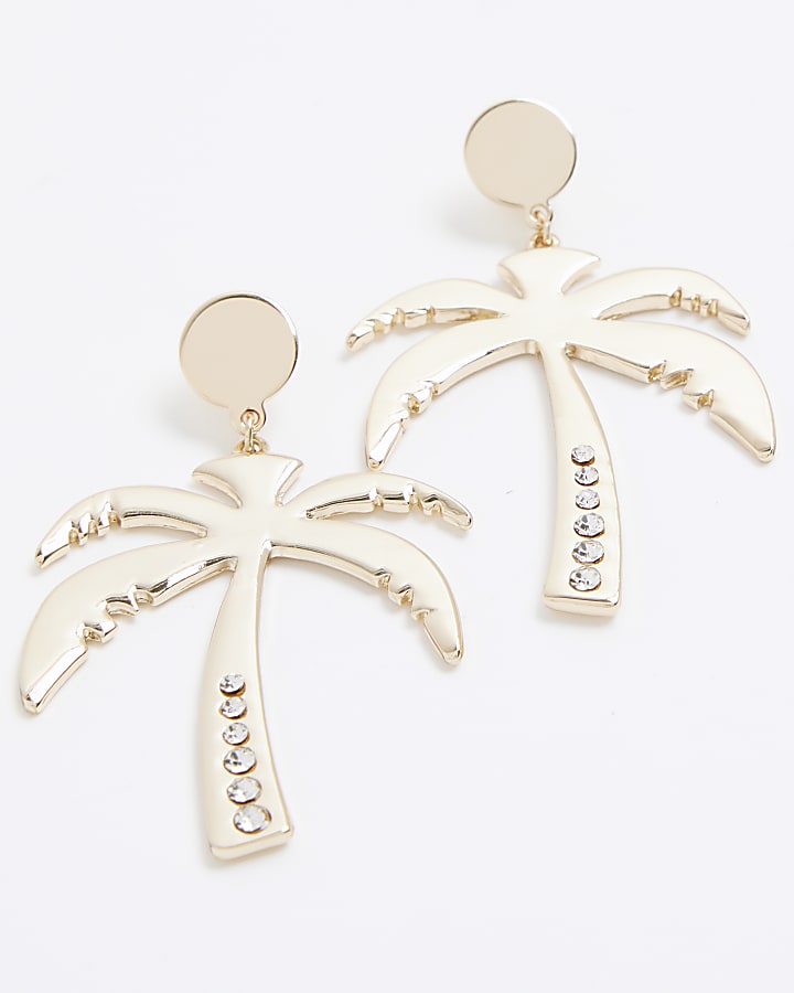 Gold Palm Tree Earrings