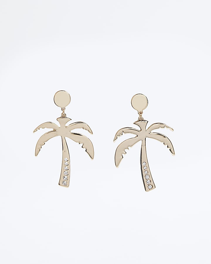 Gold Palm Tree Earrings