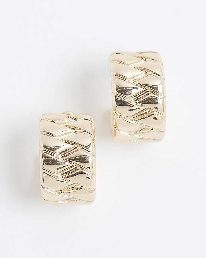 Gold Woven Hoop Earrings