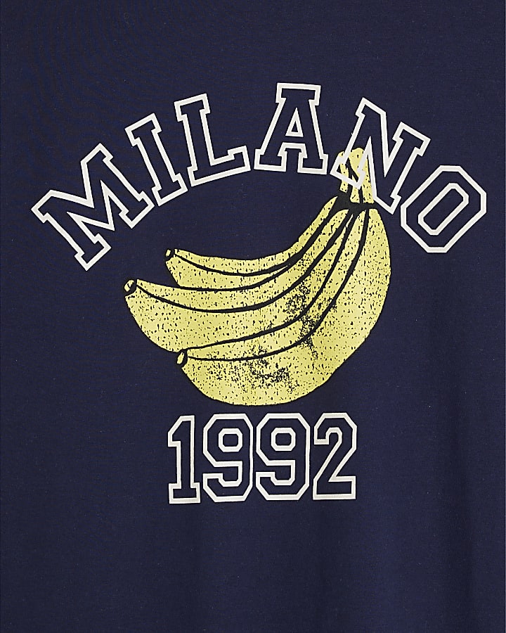 Navy Short Sleeve Milano Banana T-Shirt