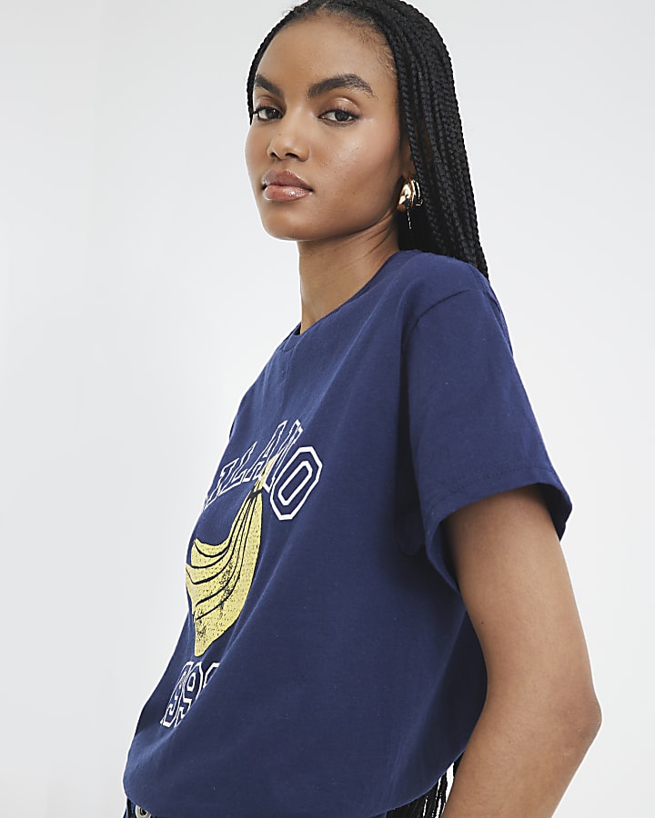 Navy Short Sleeve Milano Banana T-Shirt