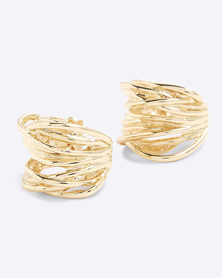 Gold Wire Hoop Earrings