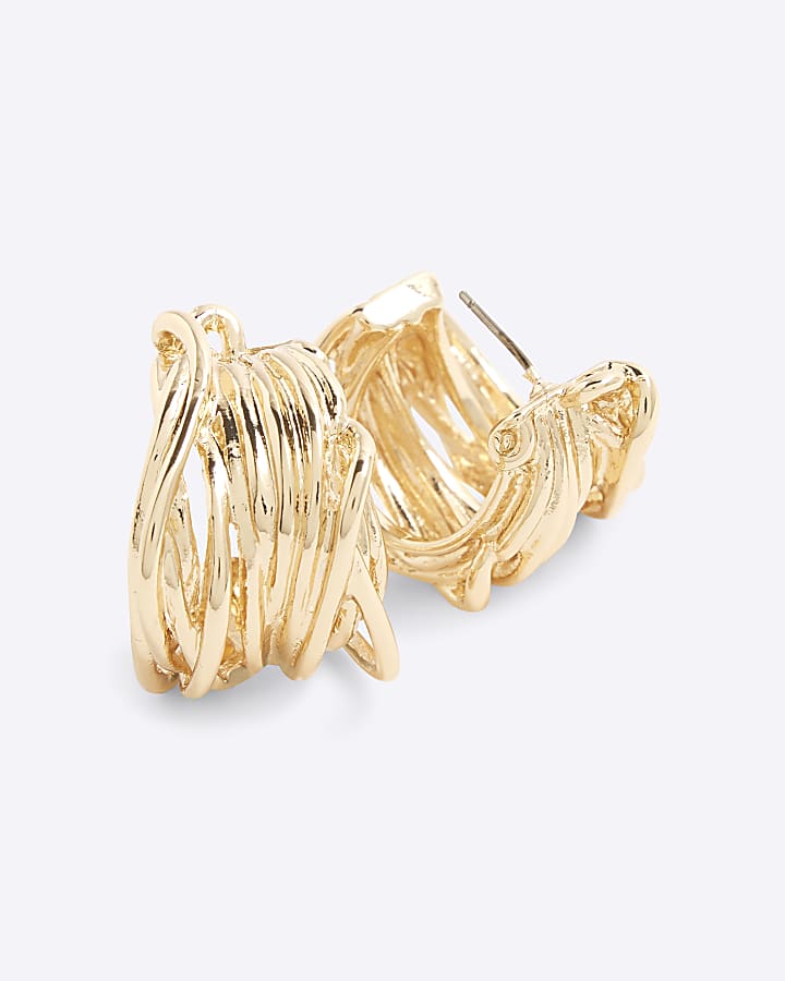 Gold Wire Hoop Earrings