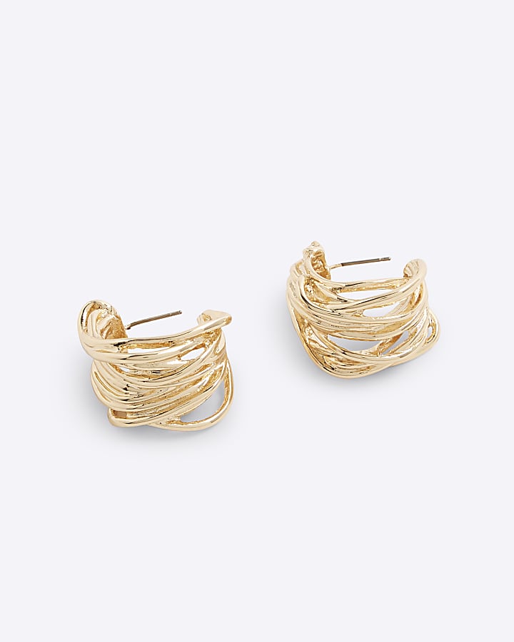 Gold Wire Hoop Earrings