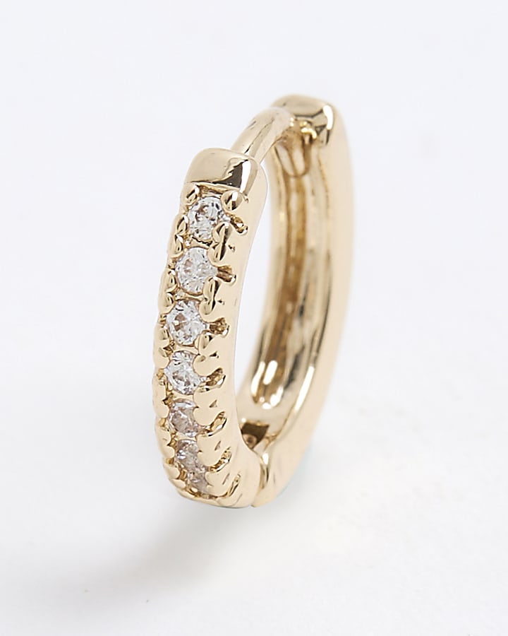Gold Embellished Hoop Earrings