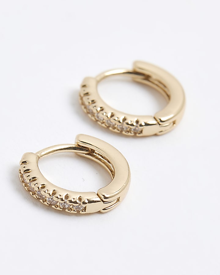 Gold Embellished Hoop Earrings