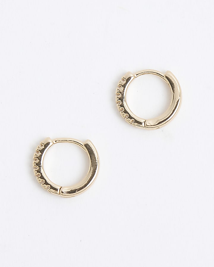Gold Embellished Hoop Earrings