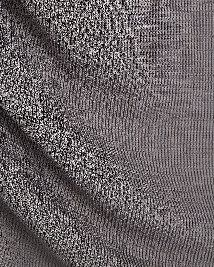 Grey Sleeveless Ruched Side Top