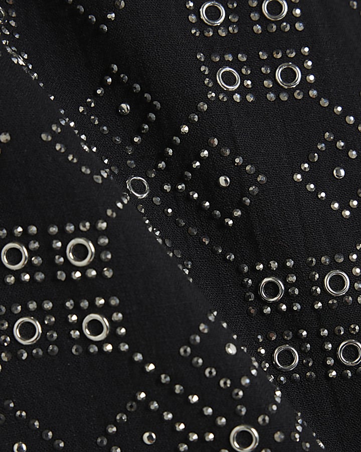 Black Embellished Cami Top