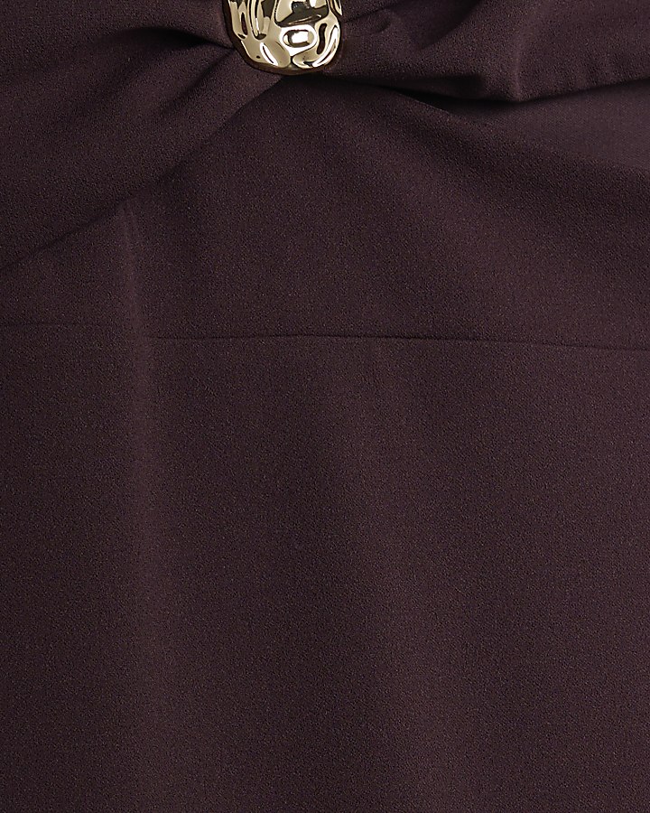 Purple Halter Neck Cut Out Midi Dress