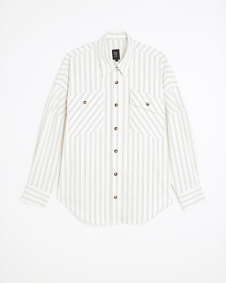 RI Studio White Stripe Cocoon Sleeve Shirt