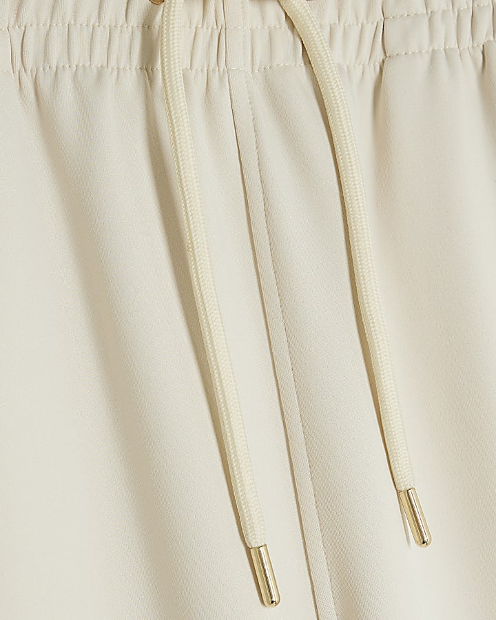Cream Utility Wide Leg Joggers