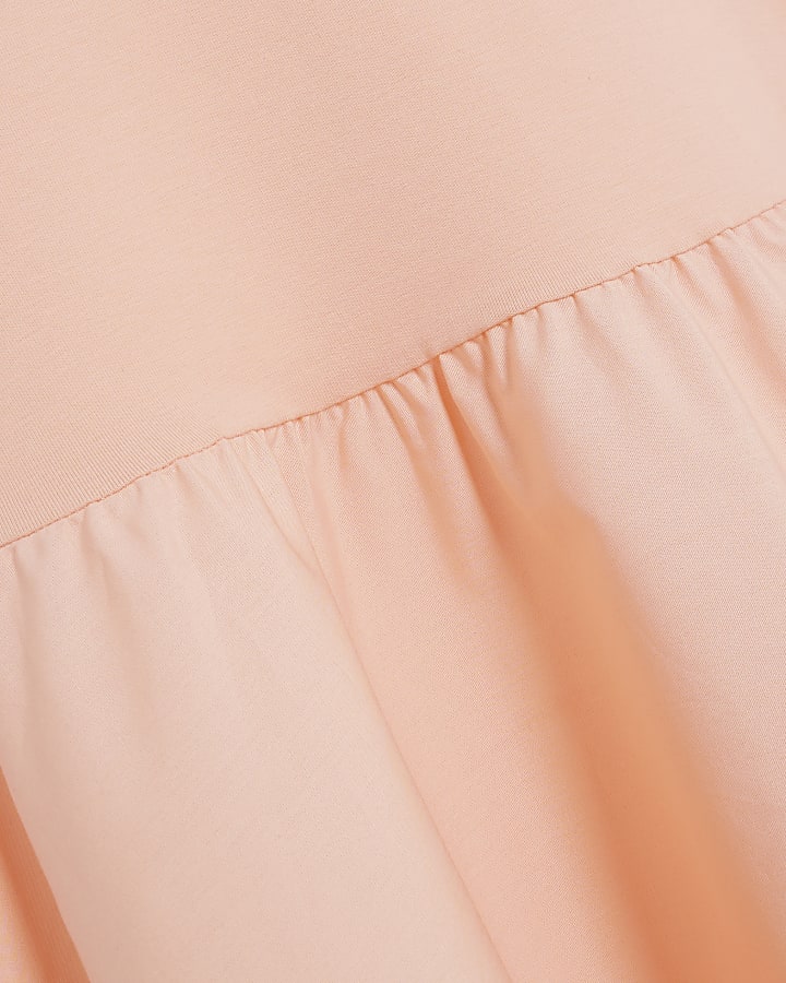 Coral Sleeveless Scoop Neck Maxi Dress