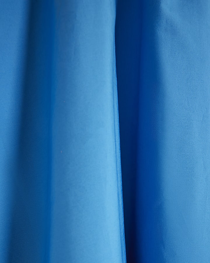 Blue Sleeveless Scoop Neck Maxi Dress