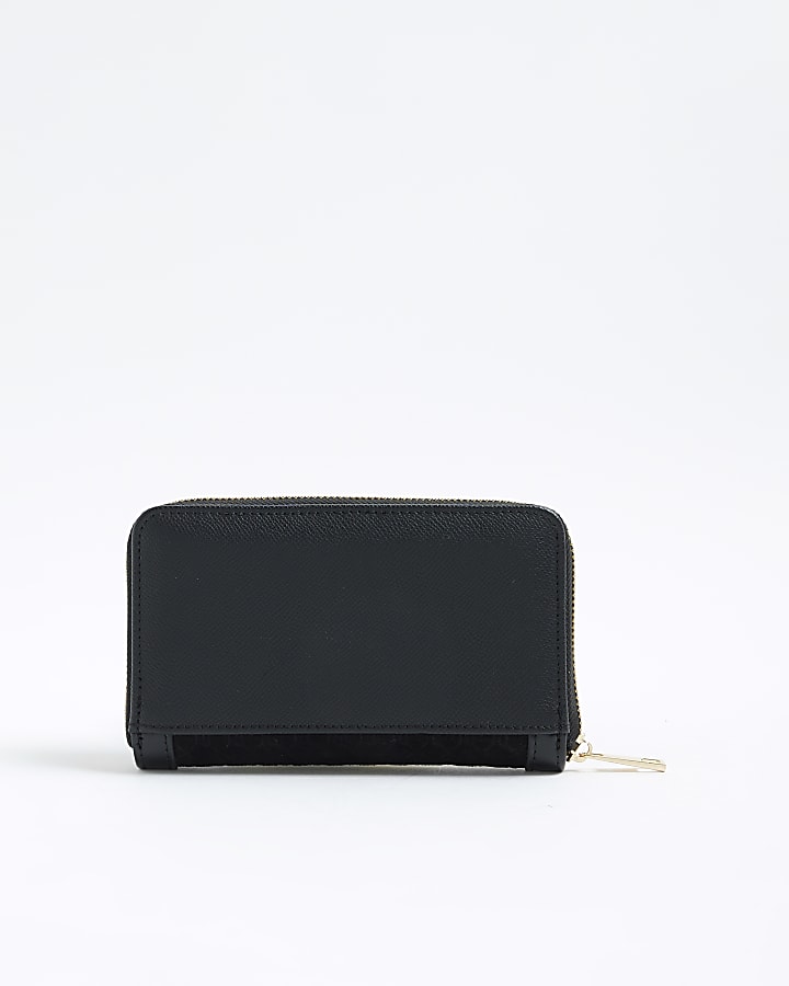 Black Embossed Monogram Envelope Purse