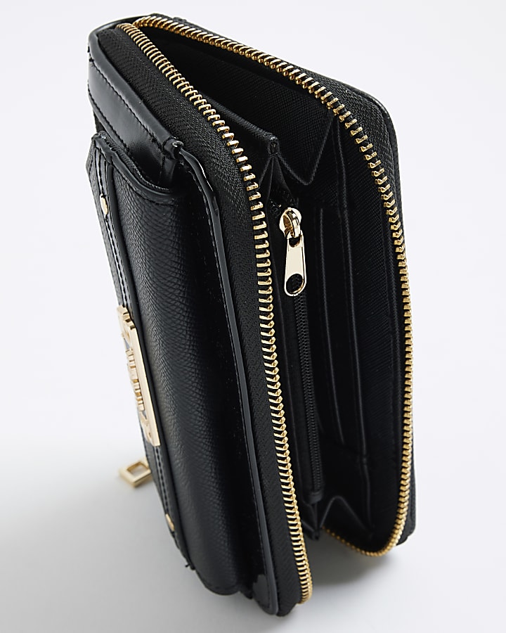 Black Embossed Monogram Envelope Purse