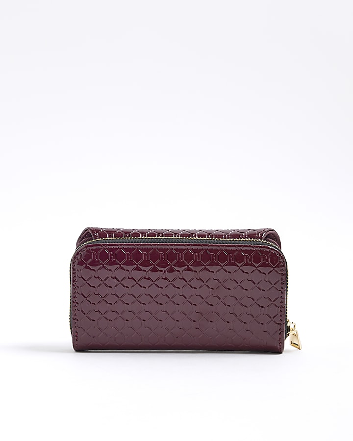 Red Monogram Embossed Purse