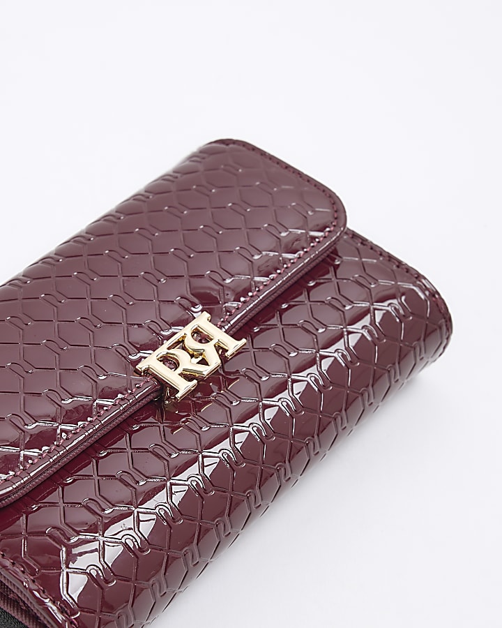 Red Monogram Embossed Purse