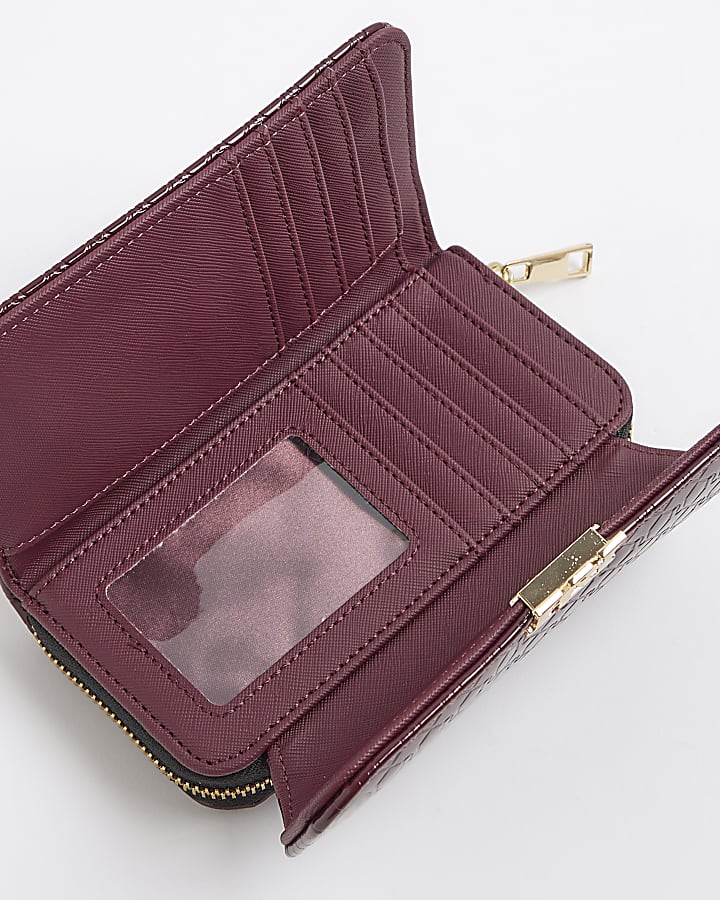 Red Monogram Embossed Purse