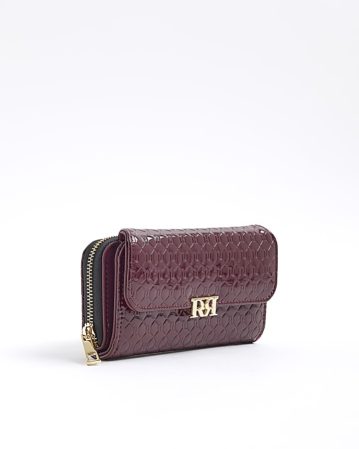 Red Monogram Embossed Purse