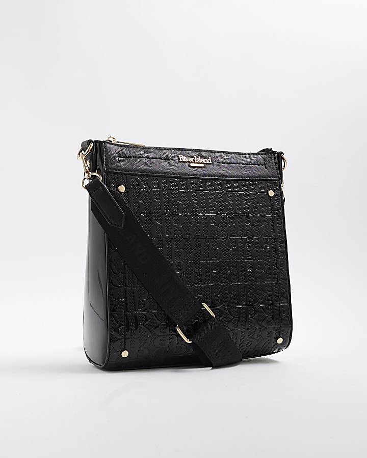 Black Patent Monogram Messenger Bag