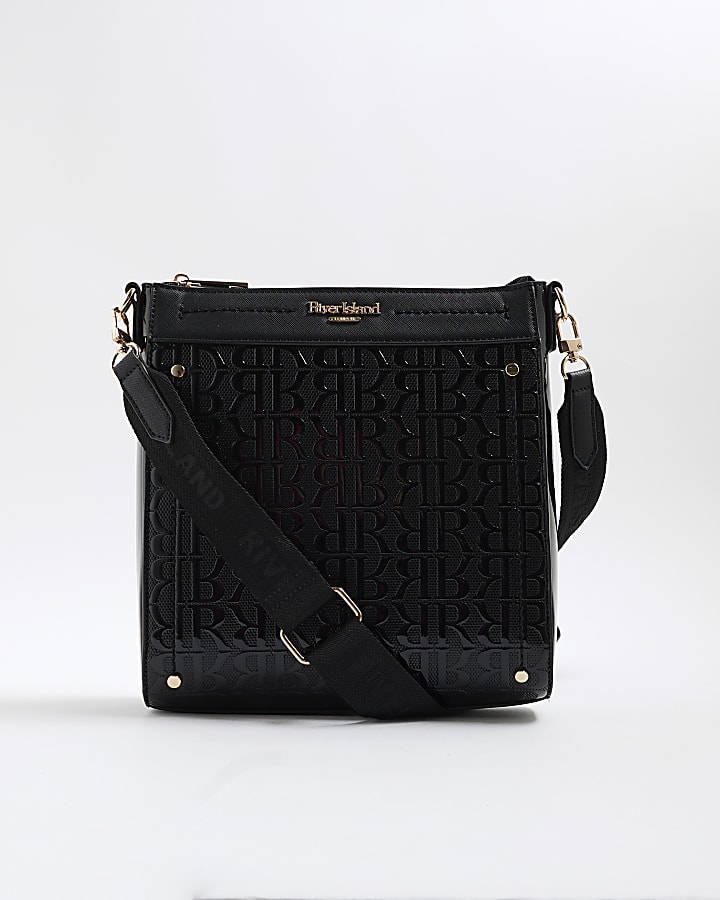 Black Patent Monogram Messenger Bag