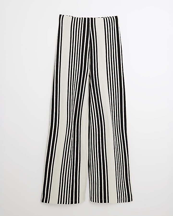 Black Stripe Wide Leg Trousers