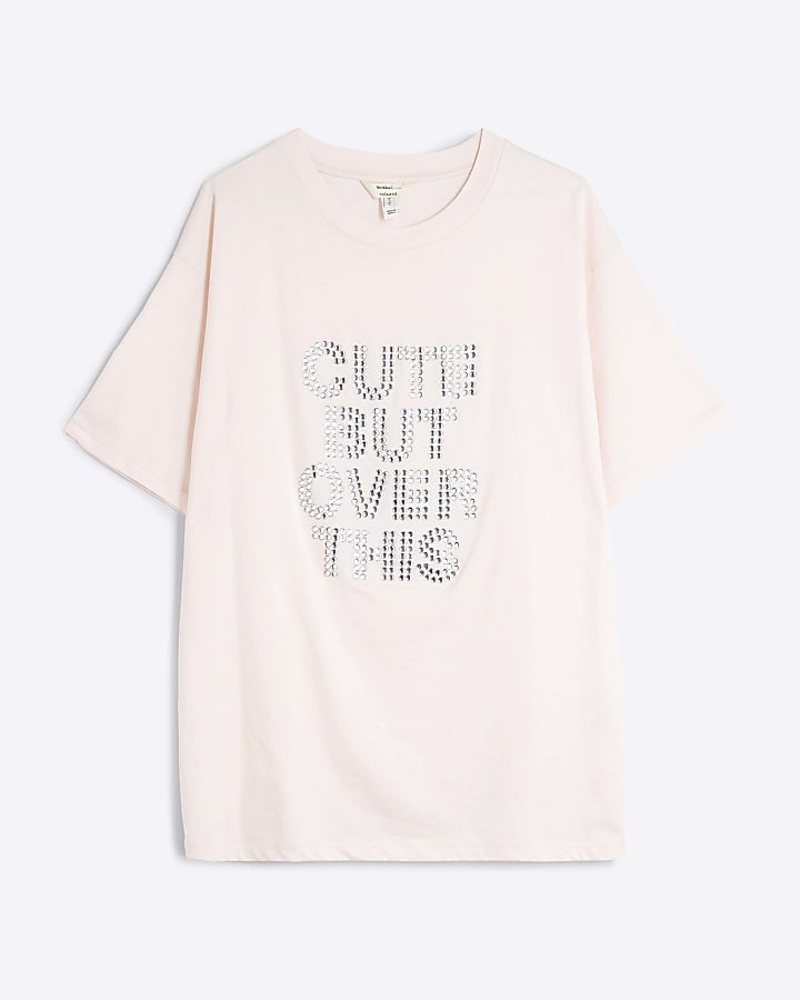 Pink Short Sleeve Cute But Over This T-shirt