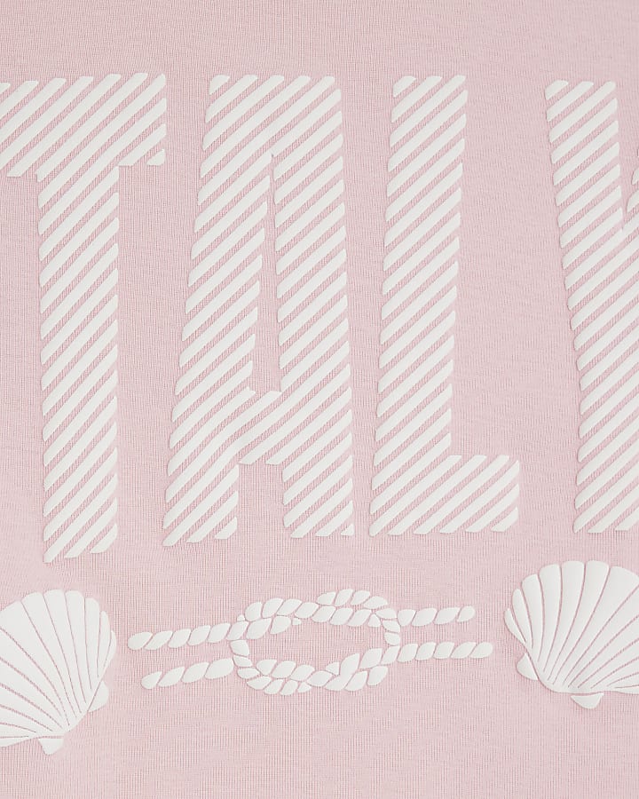 Pink Short Sleeve Embossed Italy T-Shirt