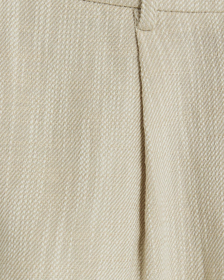 Cream Cotton Tailored Shorts