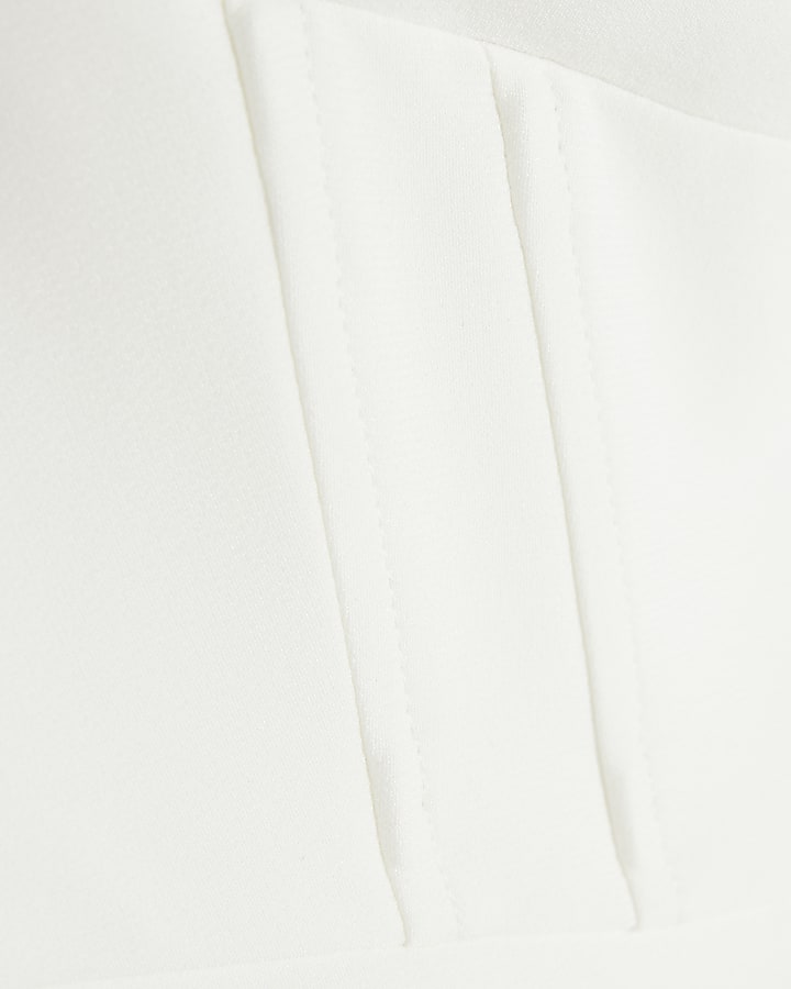 Cream Sleeveless Corset Bow Detail Top