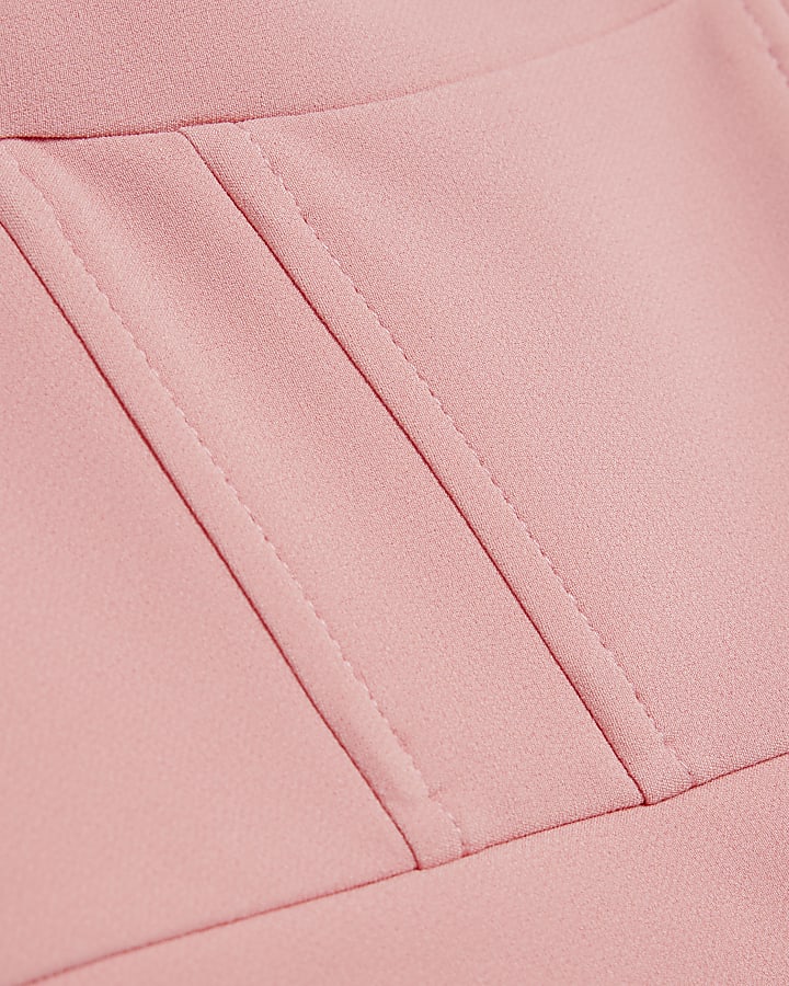 Pink Sleeveless Corset Bow Detail Top