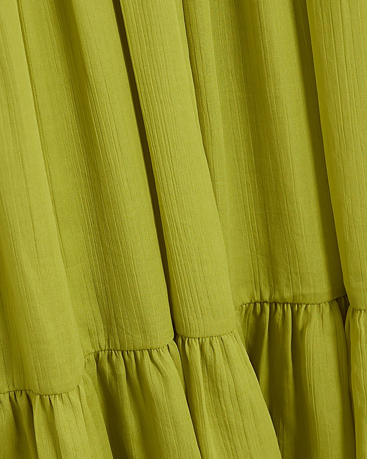 RI Studio Lime Green Layered Maxi Dress