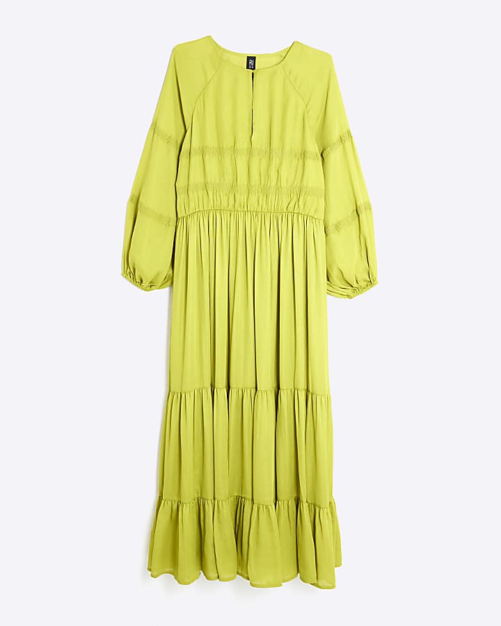 RI Studio Lime Green Layered Maxi Dress