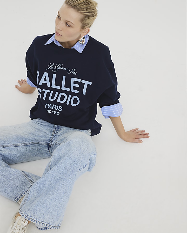 Navy Long Sleeve Ballet Studio Sweatshirt