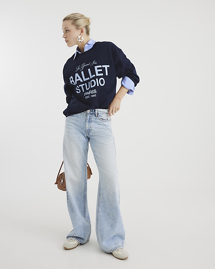 Navy Long Sleeve Ballet Studio Sweatshirt