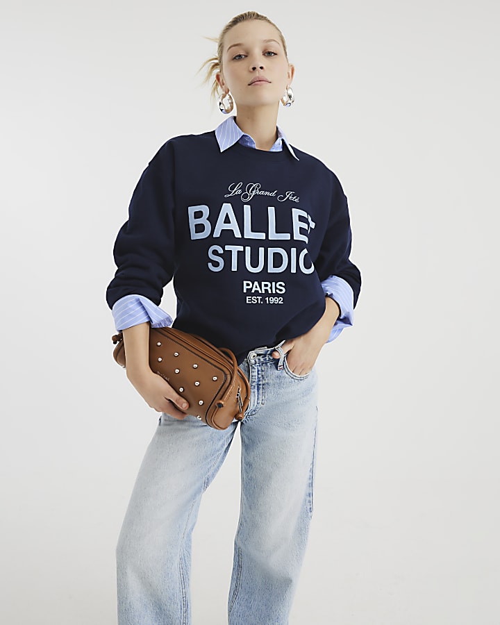 Navy Long Sleeve Ballet Studio Sweatshirt