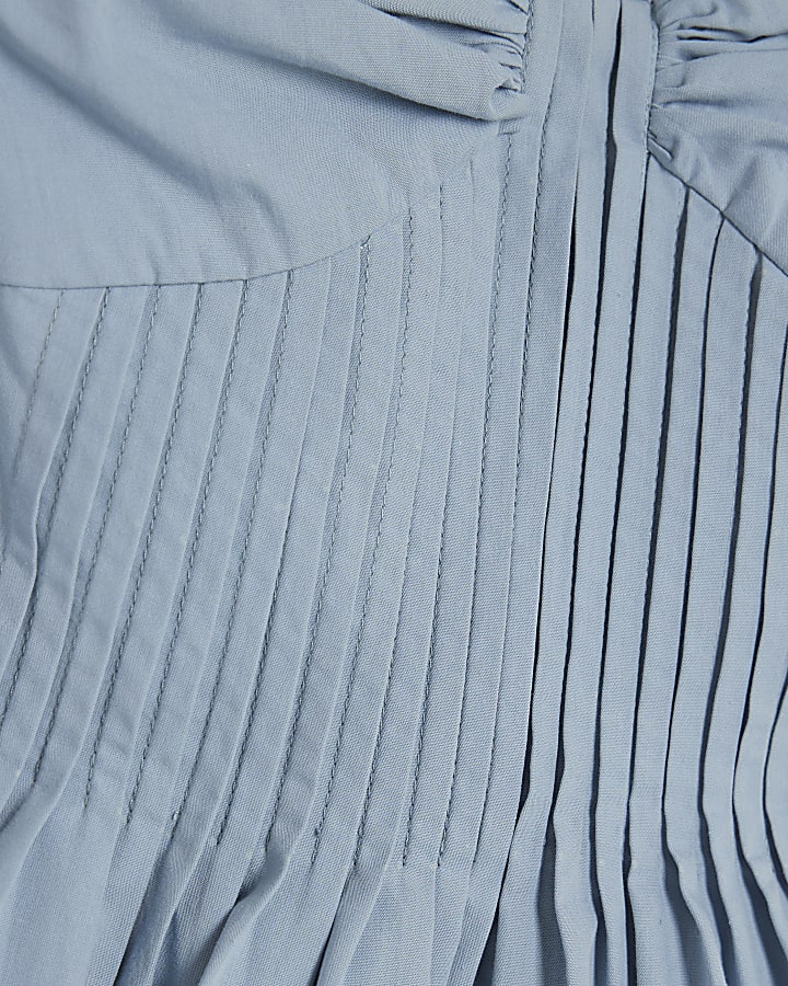 Blue Pintuck Cami Top