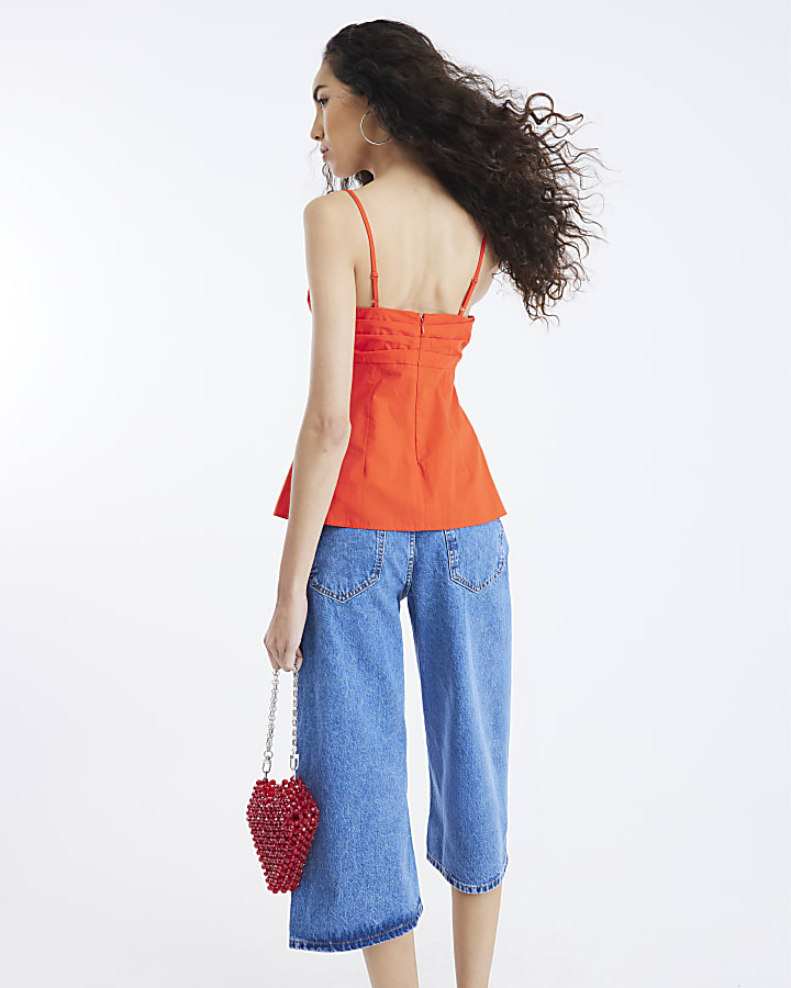 Red Pintuck Cami Top