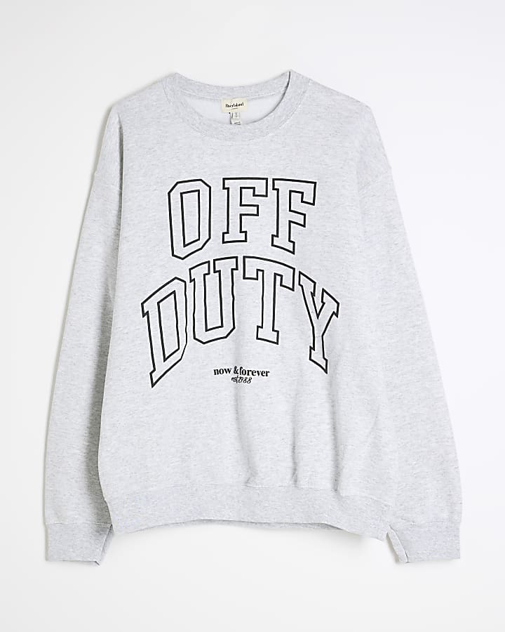 Grey Long Sleeve Off Duty Sweatshirt