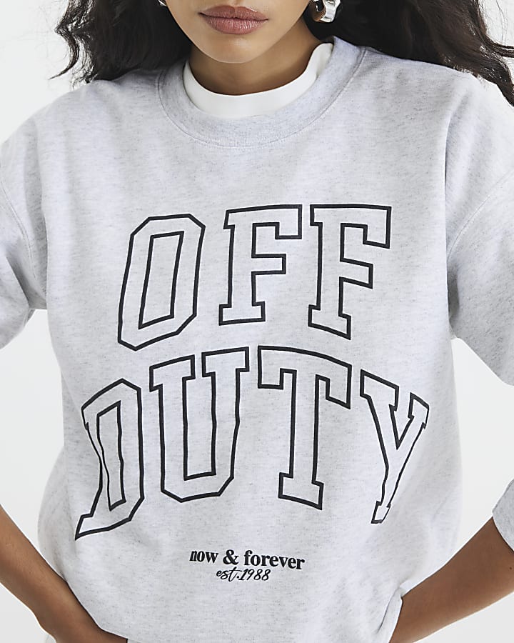 Grey Long Sleeve Off Duty Sweatshirt